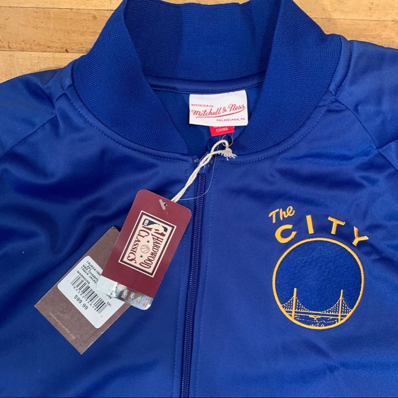 NWT MITCHELL & NESS GOLDEN STATE WARRIORS BLUE WARM UP JACKET Size 2XL Curry - Picture 3 of 6